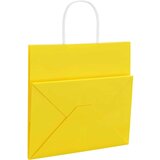  Papirnate vrećice 250 kom s ručkama žute 26x17x25 cm | shoptok.hr
