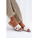 Boto Women's Flat Heeled Slippers With Bow White Sallariela | Shoptok.si