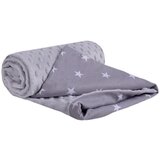 Medi Partners Blanket 75x100 cotton + minky – White stars on gray + gray minky | shoptok.hr