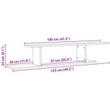 vidaXL Zidna TV polica boja staro drvo 125x18x23 cm konstruirano drvo | shoptok.hr