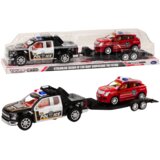  Policijski auto za igru s prikolicom i autićem - crni | Shoptok.si
