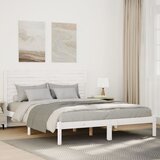  Dugi okvir kreveta bez madraca bijeli 140 x 220 cm masivno drvo | shoptok.hr