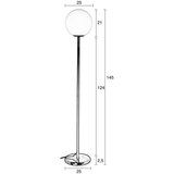 Zuiver Črno-bela stoječa svetilka s steklenim senčilom (višina 145 cm) Orion – | Shoptok.si