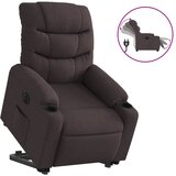 vidaXL Električni naslonjač na podizanje od tkanine tamnosmeđi | shoptok.hr