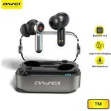 slušalice T58 nc bluetooth bubice crne