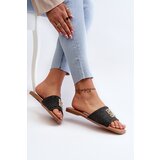 EVENTO Flat Women's Sandals with Weave and Decoration Black Omenna | shoptok.hr