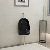  Zidni pisoar s ventilom za ispiranje keramički crni | shoptok.hr