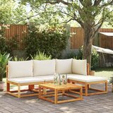  Vrtna sofa bez naslona za ruke s jastucima, drvo akacije i ratan | shoptok.hr