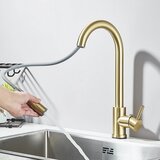 Suguword Kuhinjska pipa, fleksibilen izvlečni izliv, mešalnik za hladno in toplo vodo, brušeno zlato, (5000159284) | Shoptok.si