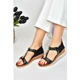 Fox Shoes Black Women's Low-heeled Daily Sandals Cene