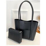 Dewberry 97735 Classic Womens Shoulder Bag with Wallet-BLACK Cene