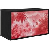 vidaXL TV ormar za montažu na zid AACHEN 69 x 33 x 40 cm Crni hrast - Crni hrast Ružičasti uzorak palme Cijene