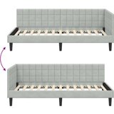  Kutni okvir kreveta Svijetlo siva 90 cm x 190 cm Baršun | shoptok.hr