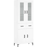  Visoka komoda bijela 69 5x34x180 cm konstruirano drvo | shoptok.hr