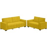  Dvodijelni set sofa s jastucima, žuti baršun | shoptok.hr