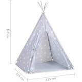  Dječji šator tipi od poliestera s torbom sivi 115x115x160 cm | Eponuda.com