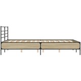  Okvir za krevet boja hrasta 135x190cm konstruirano drvo i metal | shoptok.hr