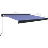  Kazetna tenda na ručno uvlačenje 350 x 250 cm plavo-bijela | shoptok.hr