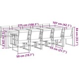 vidaXL 11-dijelni vrtni blagovaonski set crni od tekstilena | shoptok.hr