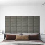 vidaXL Stenski paneli 12 kosov svetlo sivi 30x15 cm žamet 0,54 m² Cene