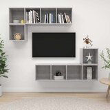 TV Komplet TV omaric 4-delni betonsko siva iverna plošča | Shoptok.si