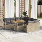 vidaXL 9-dijelni set vrtnih sofa s jastucima bež od poliratana | shoptok.hr
