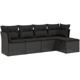  5-dijelna vrtna garnitura od poliratana s jastucima crna 62 x 62 x 69 cm | Shoptok.si