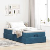 vidaXL Okvir kreveta s madraca tamnoplavi 90x190cm baršunasti | shoptok.hr