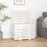 vidaXL Kutija za pohranu bijela 58x40 5x42 cm od masivne borovine | shoptok.hr