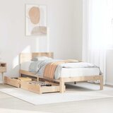 Maison Chic Posteljni okvir - Enojna postelja - Postelja za odrasle s predali 100x200 cm trdna borovina, (21693383) | Shoptok.si