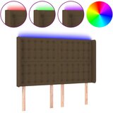  LED uzglavlje tamnosmeđe 147x16x118/128 cm od tkanine | shoptok.hr