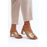 Laura Messi Elegant Women's High Heel Sandals 2771 Gold | Shoptok.si
