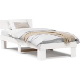 vidaXL Krevetna konstrukcija Bijelo 90 x 200 cm Čvrsta borova drva | shoptok.hr
