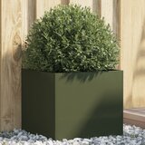 vidaXL Cvetlično korito olivno zeleno 42x40x39 cm hladno valjano jeklo Cene
