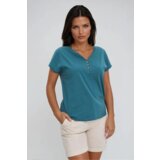 Marisse Cotton Blouse With Buttons, Green | Eponuda.ba
