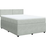 vidaXL Krevet s oprugama i madracem svjetlosivi 140x200 cm baršunasti | shoptok.hr