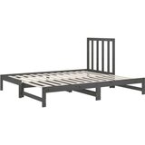  Izvlečna dnevna postelja siva 2x(90x200) cm trdna borovina, (20726376) | Shoptok.si