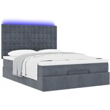  Otomanski krevet s madracima&LED tamnosivi 140x190cm baršunasti | shoptok.hr