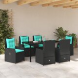  7-dijelni set za blagovanje u vrtu crni poli ratan | shoptok.hr