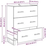  Kreveta s ladicama Umjetnički hrast 69 5 x 34 x 90 cm | shoptok.hr