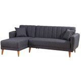Artie Temno siva raztegljiva kotna sedežna garnitura (levi kot) Aqua – | Shoptok.si
