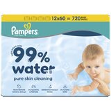 Pampers vlažilni robčki 99 % water 12x60 kos Cene
