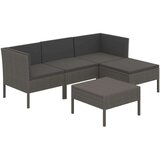 vidaXL 5-dijelna vrtna garnitura od poliratana s jastucima siva | shoptok.hr
