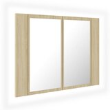 Furnova LED kopalniška omarica z ogledalom sonoma hrast 60x12x45 akril, (21947161) | Shoptok.si