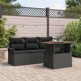 vidaXL set od 5 delova vrtnog sofa s jastučićima crni poli ratan akacija | shoptok.hr
