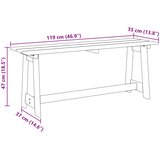  Vanjska klupa Prirodna 119 x 37 x 47 cm Masivno drvo bora | shoptok.hr