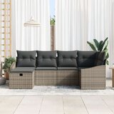  Set od 6 komada vrtnih kauča s jastučićima siva poli ratan | shoptok.hr
