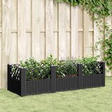vidaXL Cvetlično korito z zatiči črno 123,5x43,5x43,5 cm PP Cene