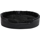  Krevet za pse crni 90 x 79 x 20 cm od pliša i umjetne kože | shoptok.hr
