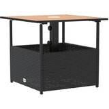  Vrtni stol s rupom za suncobran crni 55x55x46,5 cm poliratan | Eponuda.com